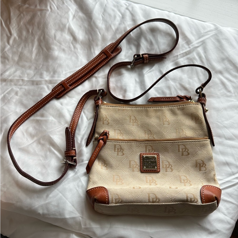 Dooney & Burke canvas quit signature crossbody bag